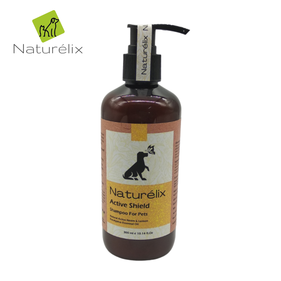 Naturelix Active Shield Dog Shampoo tick flea repellent shampoo for